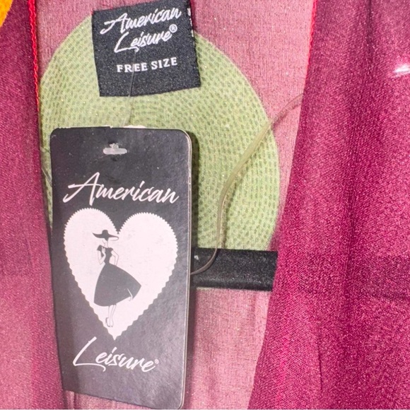 Elegant Sheer Purple Kimono with Colorful Accents - Picture 3 of 5